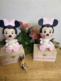 Recuerdos Centros De Mesa Minnie (Handmade) Porcelana Fría 