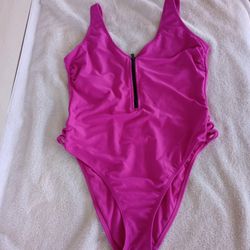 Xhilaration Strappy Side Zip-Up One-Piece sz L