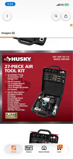 Husky 4pc air tool set/kit