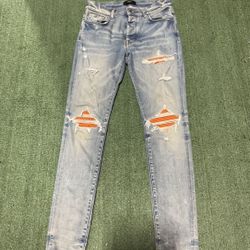 Amiri Jeans Size 34 Orange Patch $250