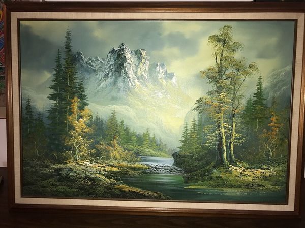 Very large landscape oil painting, K. Beronie for Sale in Seattle, WA
