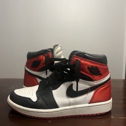 Jordan 1 Red Satin Size 8 WOMANS 