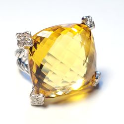 David Yurman Cushion Citrine Ring