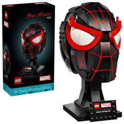 LEGO Marvel Miles Morales’ Mask Building Set - Spiderman Room Decor & Movie Collectible - Building B