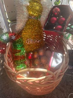Christmas ornaments with basket