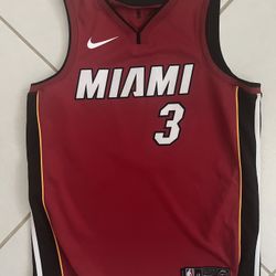 Red Miami Heat Dwayne Wade Authentic Jersey Size L