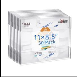 Acrylic Sign Holder 8.5 X 11 Inches Horizontal Wall Mount Pack of 30