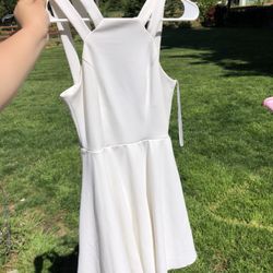 White Short Dress with Double Strap