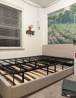 Full Neutral Bed Frame with Box Spring