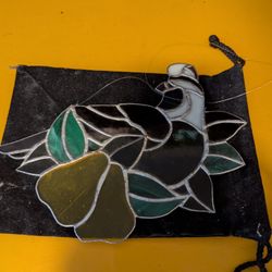 Antique Stained Glass Partridge In A Pear Tree