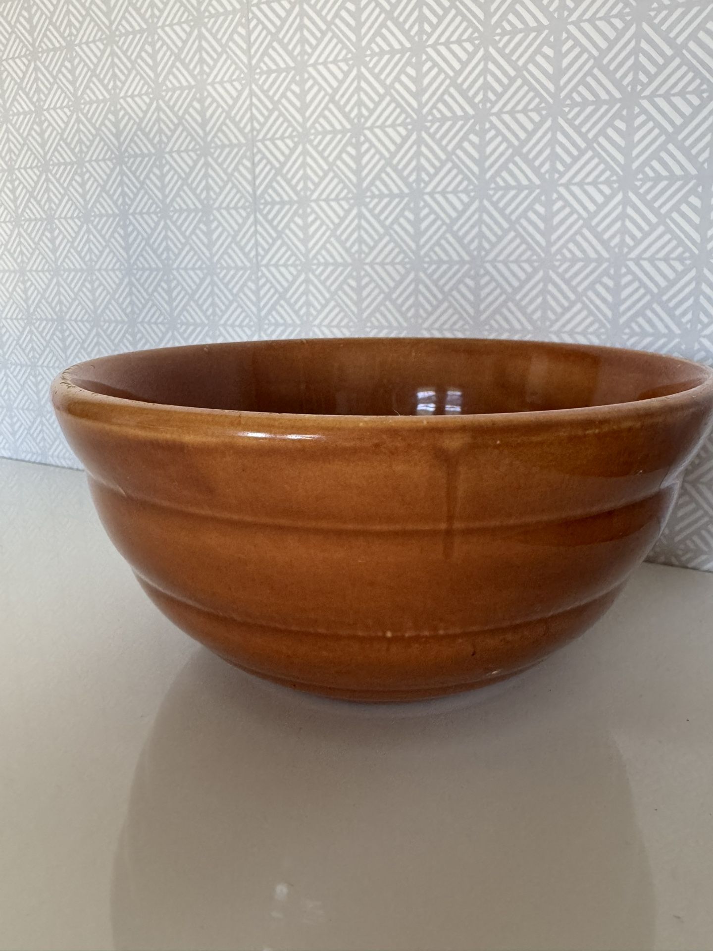 Vintage Bauer Pottery #18 Wide Step Orange Mixing Bowl