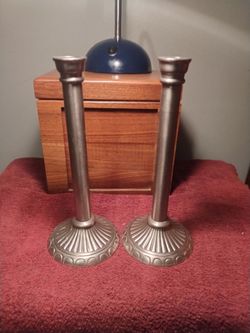Pair of Pewter Taper Candlestick Holders
