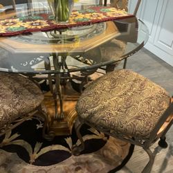Round Glass Dining Set & 2 Bar Stools $550 OBO