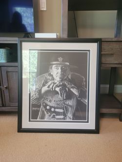 Framed Stevie Ray Vaughan Portrait Art Print