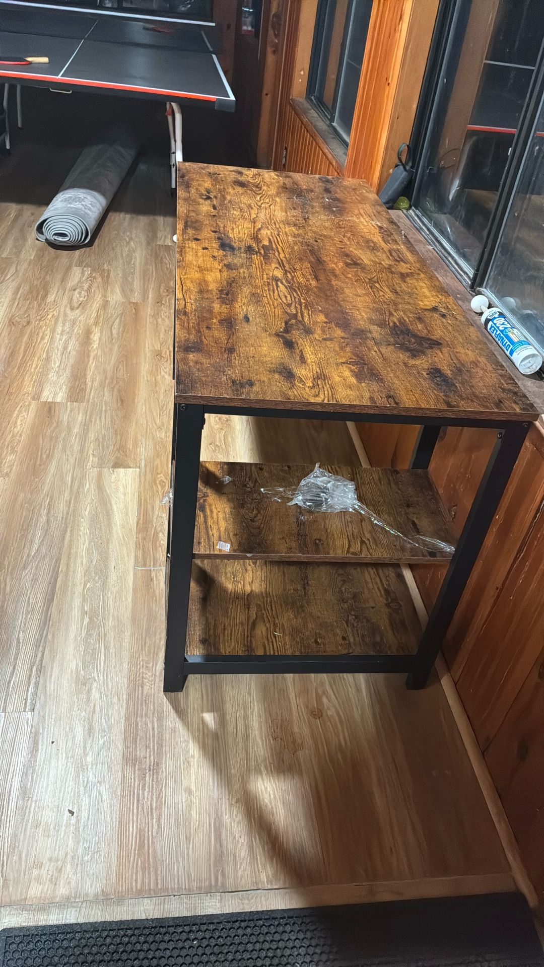 Solid Metal And Wood Desk