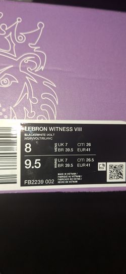 Nike LeBron Witness VIII Sneakers Size 8