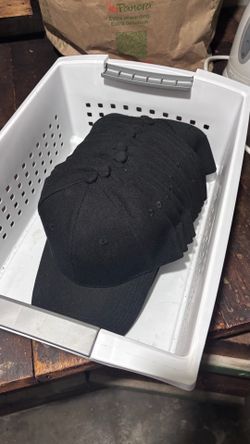 11 Pack of Blank Black Hats