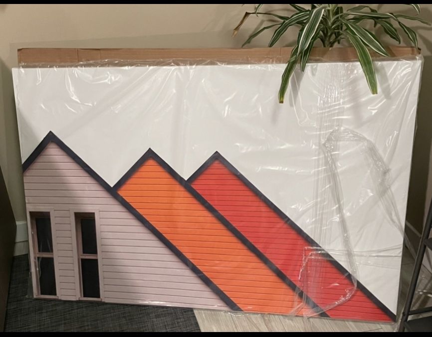 Triangle Houses By Massimo Della Framed Canvas