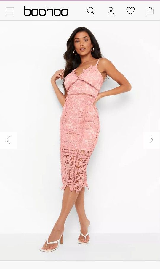 Lace Paneled Open Back Midi Dress