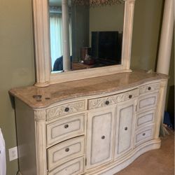Marble Top Dresser/mirror 
