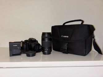Canon EOS Rebel T6 DSLR Camera Bundle 18-55mm + 75-300mm Lens, Bag & Charger