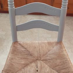 3 Vintage Jute Bottomed Chairs