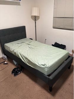 Twin bed frame with mattress