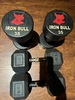 Dumbbells and Olympic bar