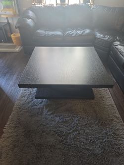 Black Coffee Table w/ Small Cupboard
