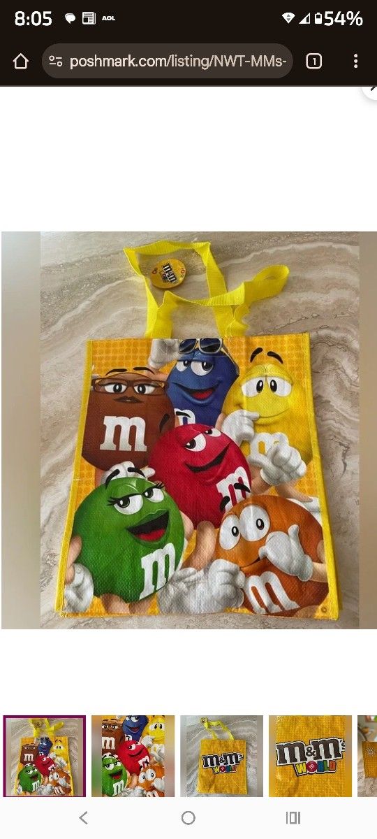New M&M Multi Purpose Reusable Totes Grocery Halloween