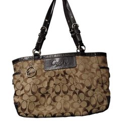 Coach Signature Pleated Tote Purse