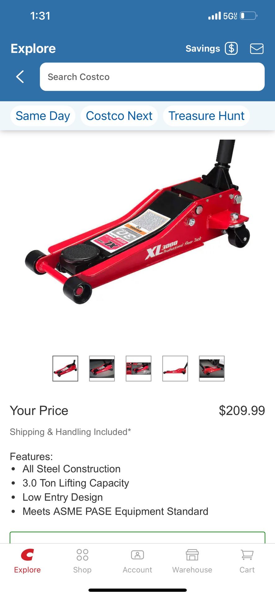 Arcan XL3000 Heavy Duty All Steel 3.0 Ton Jack for Sale in San Diego