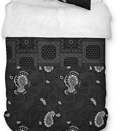 Black Bandana Pattern Twin XL College Comforter by Nightshift 70 x 90