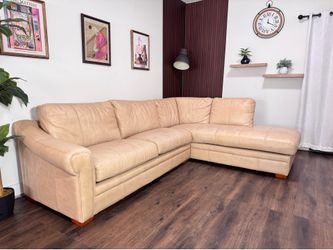 Top Grain Leather 2-Piece Sectional – Free Delivery