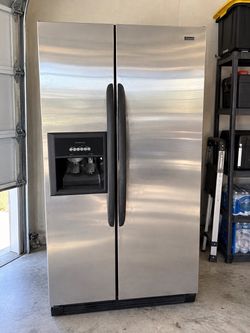 Stainless Steel Side-by-Side Refrigerator with Ice & Water Dispenser
