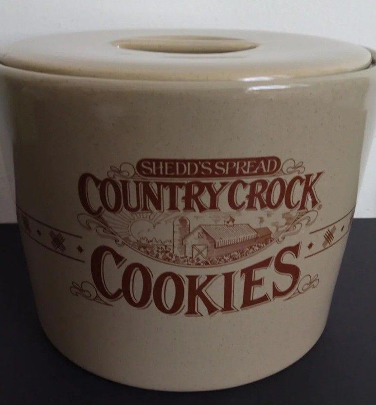 Ceramic Country Crock Cookie Jar Rare