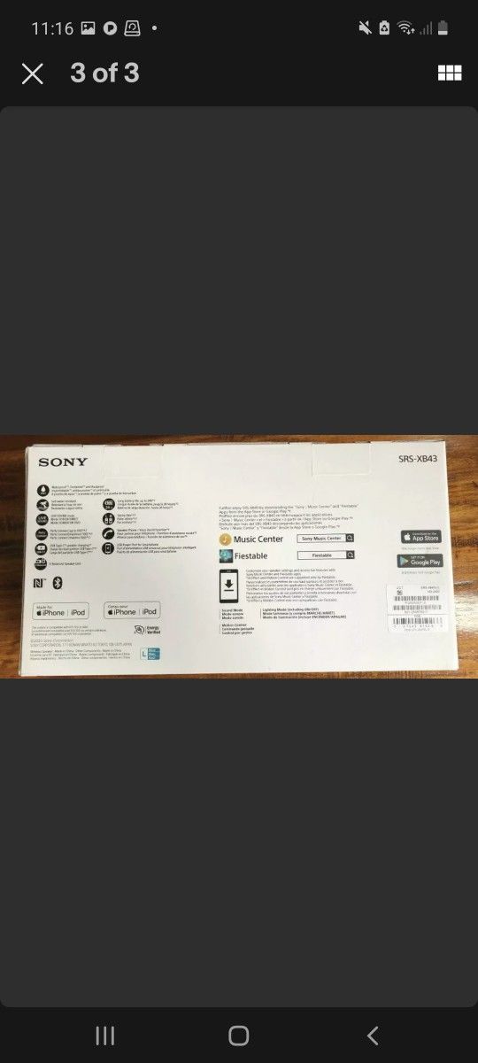 Sony Portable Bluetooth Led