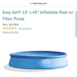 Intex 18ft Pool With Filter Pump ++