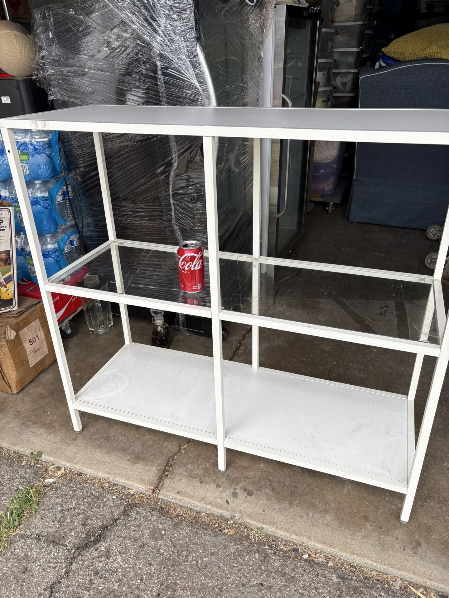 Glass and Metal Book Shelve