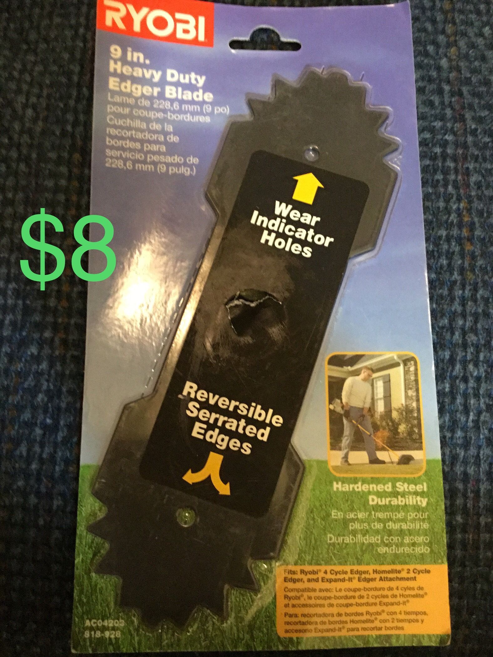 New Ryobi 9” Heavy Duty Edger Blade