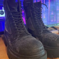 Balenciaga Army Distressed Boots Size 10
