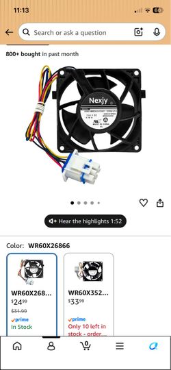GE refrigerator cooling fan
