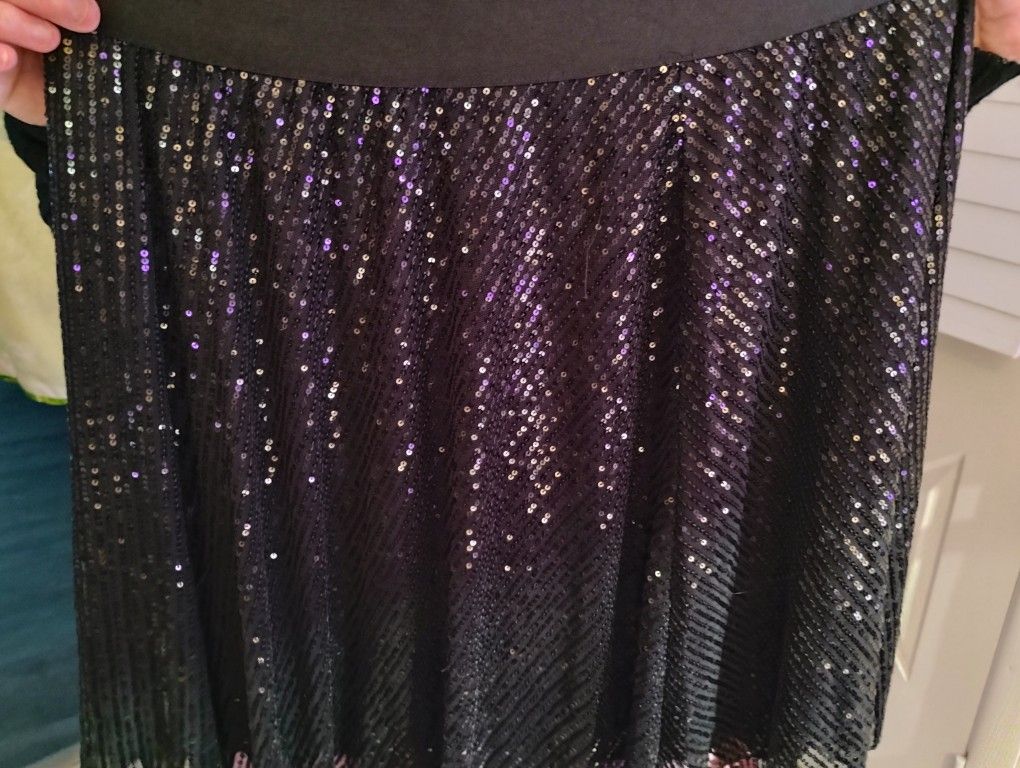 Black Sequin Skirt