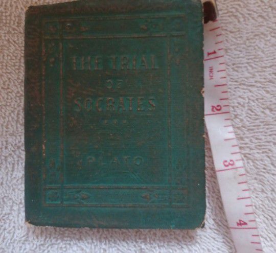 THE TRIAL OF SOCRATES by PLATO antique Little Leather Library book