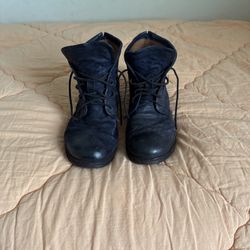 A.S.98 Men’s Midnight Blue Leather Boots Italy Size 42