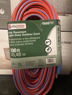 Utilitech 100 ft.  16/3 3- Prong Outdoor Sjtw Light Duty General Extension Cord