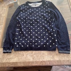 $5 Tommy Hilfiger Polka Dot Crew Neck Sweater Size M