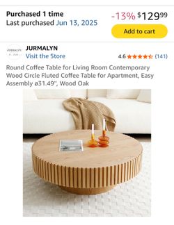 🏡 Airbnb Liquidation Sale – Fluted Round Coffee Table
