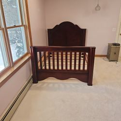 Full Sized Wooden Bed Frame W Headboard