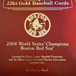 2004 World Series Champions 22kt Gold Baseball Cards (missing 1 Card)